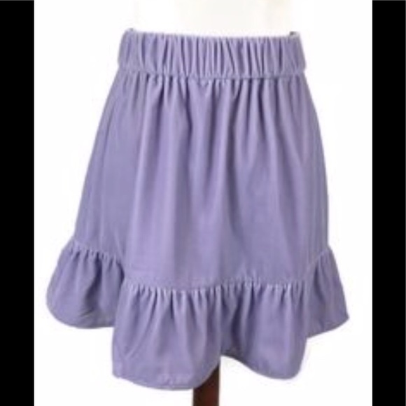 J. Crew Velvet Ruffle Skirt In Light Purple NWT - Picture 2 of 6